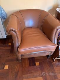 Splendido set poltrone e divano due posti in pelle