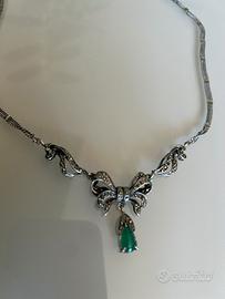 Collier in argento 925 con pietra taglio cabochon
