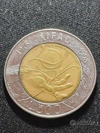 MONETA 500 LIRE ITALIA 1998 IFAD BIMETALLO CIRCOLA