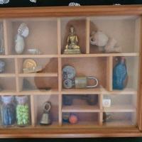 ANTICA VETRINETTA A QUADRO IN LEGNO DI NOCE