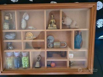 ANTICA VETRINETTA A QUADRO IN LEGNO DI NOCE