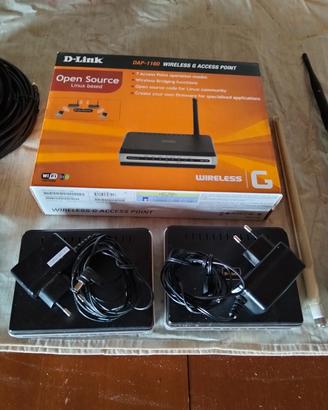 3 router AP/bridge  wifi + antenne + cavi vari