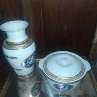 Ciotola e vaso Belle epoque porcellana