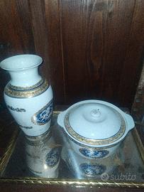 Ciotola e vaso Belle epoque porcellana
