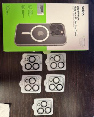 Cover iphone 15 pro belkin + vetrini fotocamera