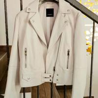 Giacca biker pelle bianca