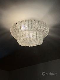Lampada con pendenti di vetro
