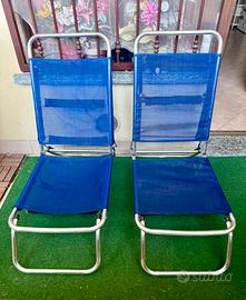 Coppia di sedie da spiaggia / mare pieghevoli blu