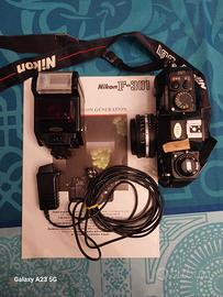 NIKON F301+50mm+Flash+cavo scatto