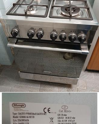 Cucina a gas in acciaio De’Longhi GEMMA 66 M2 ED
