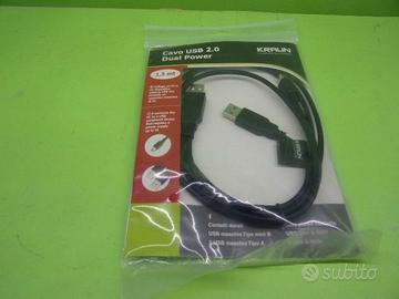 Cavo Connettore USB 2.0 Dual Power 1,5 metri NUOVO