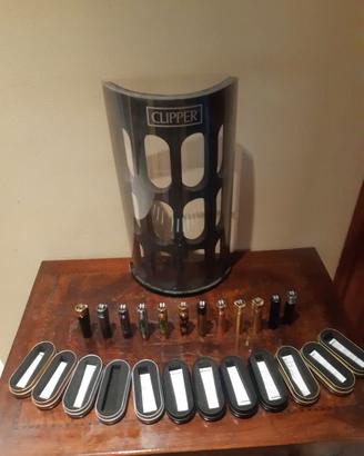 Clipper accendini metal con espositore e scatolett