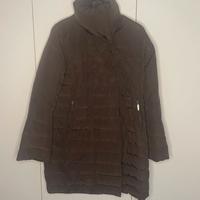 Piumino marrone lungo vintage Basile doppio petto