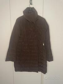 Piumino marrone lungo vintage Basile doppio petto