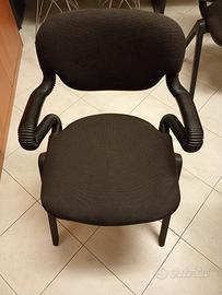 Due Sedie per ufficio studio sala di attesa nere