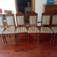 Sei sedie di noce, primo '900