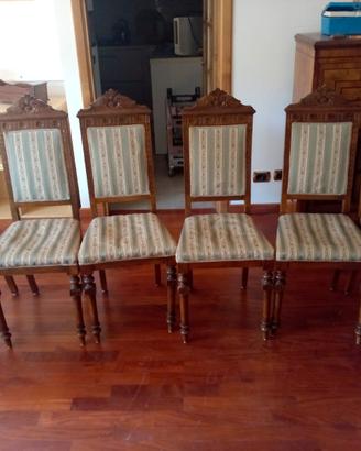 Sei sedie di noce, primo '900