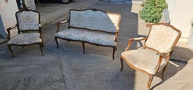 SET SALOTTO ANTICO - DIVANO E 2 POLTRONE