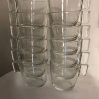 12 tazze/bicchieri di vetro, impilabili