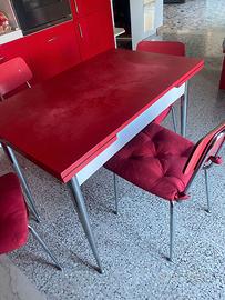 tavolo da cucina e 4 sedie vintage