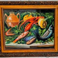 Quadro con natura morta dipinto e firmato Barbato.