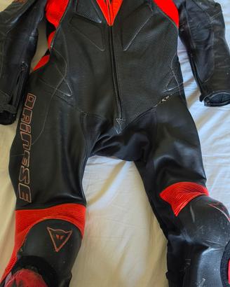 TUTA DAINESE INTERA TG 52 Nero rosso Fluo come fot
