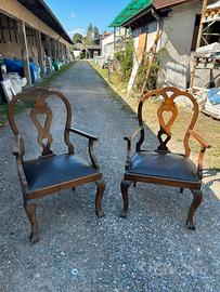 coppia di poltrone capotavola vintage