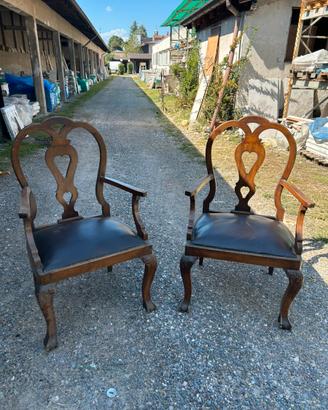 coppia di poltrone capotavola vintage