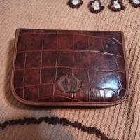 Porta accessori da viaggio, in pelle, vintage. 