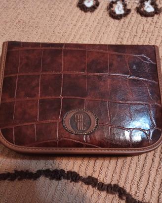 Porta accessori da viaggio, in pelle, vintage. 