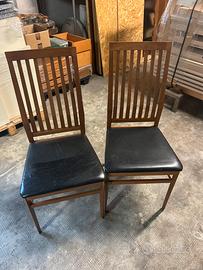 Sedie Poliform in legno e pelle 6pz