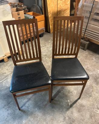 Sedie Poliform in legno e pelle 6pz