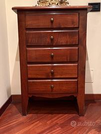 Cassettiera in legno massiccio pregiato