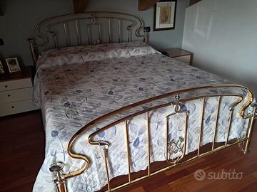 letto matrimoniale placcato oro e argento