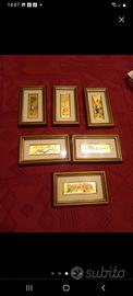 6 quadretti incisi su oro 22 carati. 