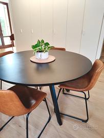 Tavolo tondo nero Ø135 cm  – 6/8 posti– moderno