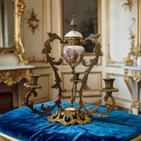 Candelabro luigi xv con Scene Galanti Stile Sevres