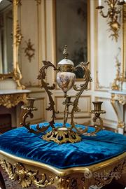 Candelabro luigi xv con Scene Galanti Stile Sevres