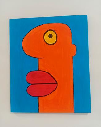 Thierry Noir dipinto tempera a mano su tela 