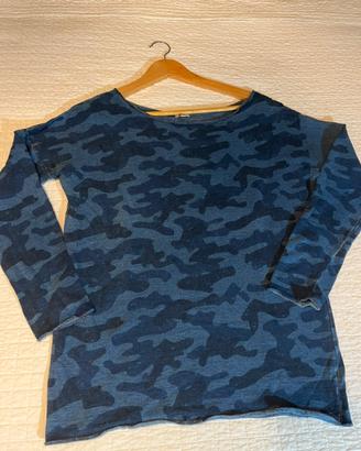 Felpa Camouflage Blu