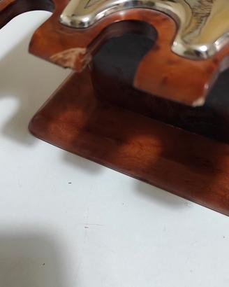 Porta timbri radica e argento