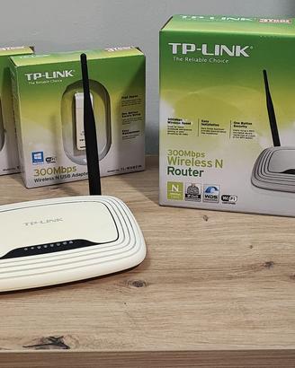 TP-Link Wireless N Router 300Mbps + 2 USB Adapters