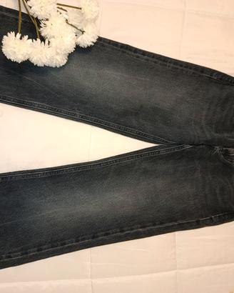 Jeans ZARA Wide Leg Grigio Antracite - Vita Alta -