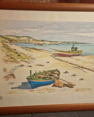 Dipinto Aldo Riso Certificato "Insenatura" 80x60