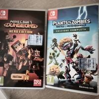 Minecraft Dungeons  e Plants vs Zombie Nintendo sw