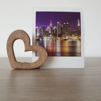 Portafoto a forma di cuore in legno fatto a mano