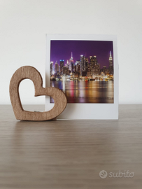 Portafoto a forma di cuore in legno fatto a mano