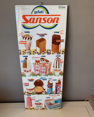 Listino prezzi gelati Sanson vintage