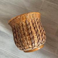 Cesto portavaso rattan vintage