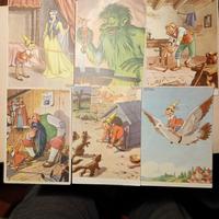 6 Cartoline dei personaggi di Pinocchio. Spighi